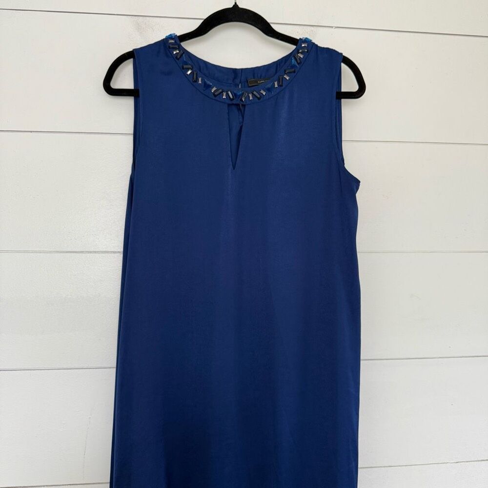 BCBG Women’s Medium Jeweled Royal Blue Midi Dress
